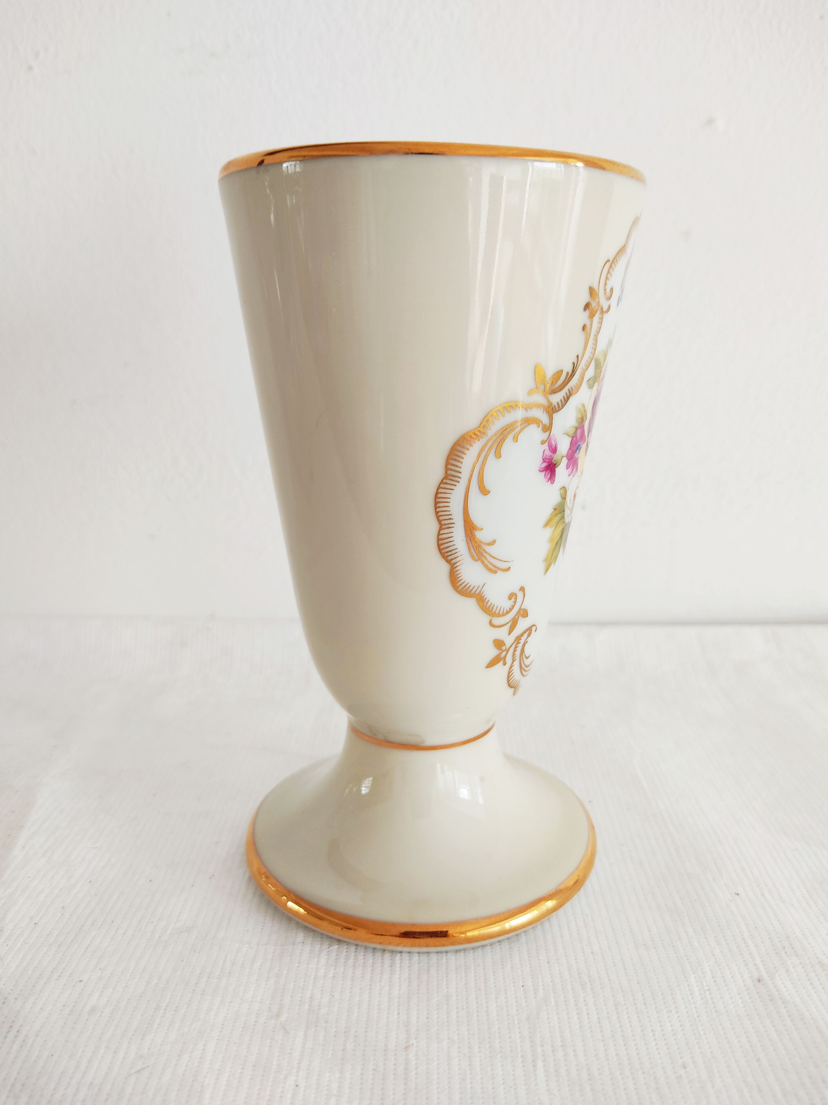 Limoges porcelain cone vase