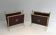 Pair of mahogany and brass magazine racks. Maison Jansen