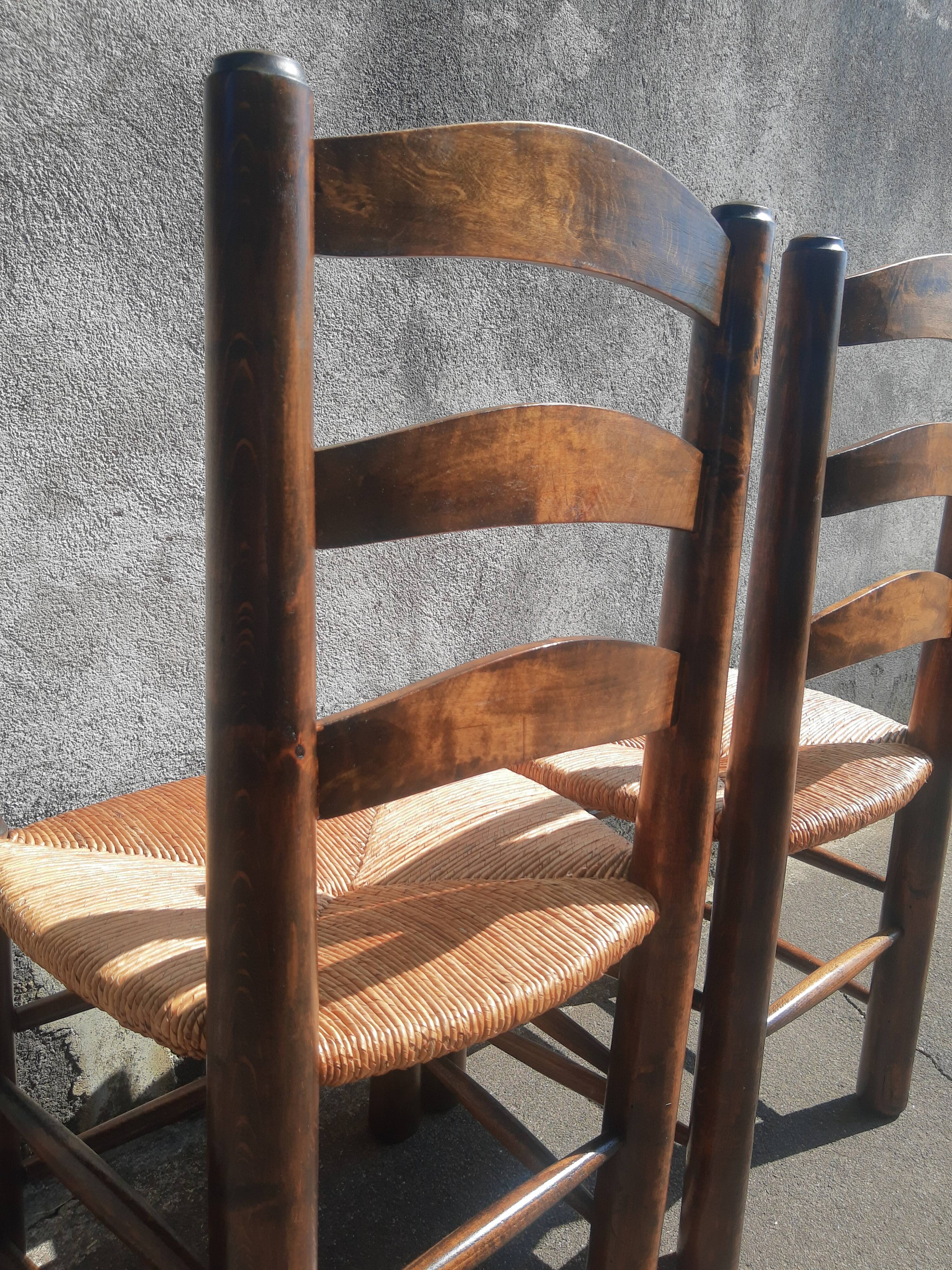 Pair of mulched brutalist chairs and wood