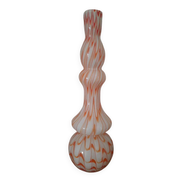 Large opaline glass vase, blown Italian, attributed to the production of Opal.