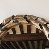 Miroir biseauté circulaire, double couronne d'inox torsadé