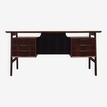 Bureau en palissandre, design danois, années 1970, fabrication : Omann Jun