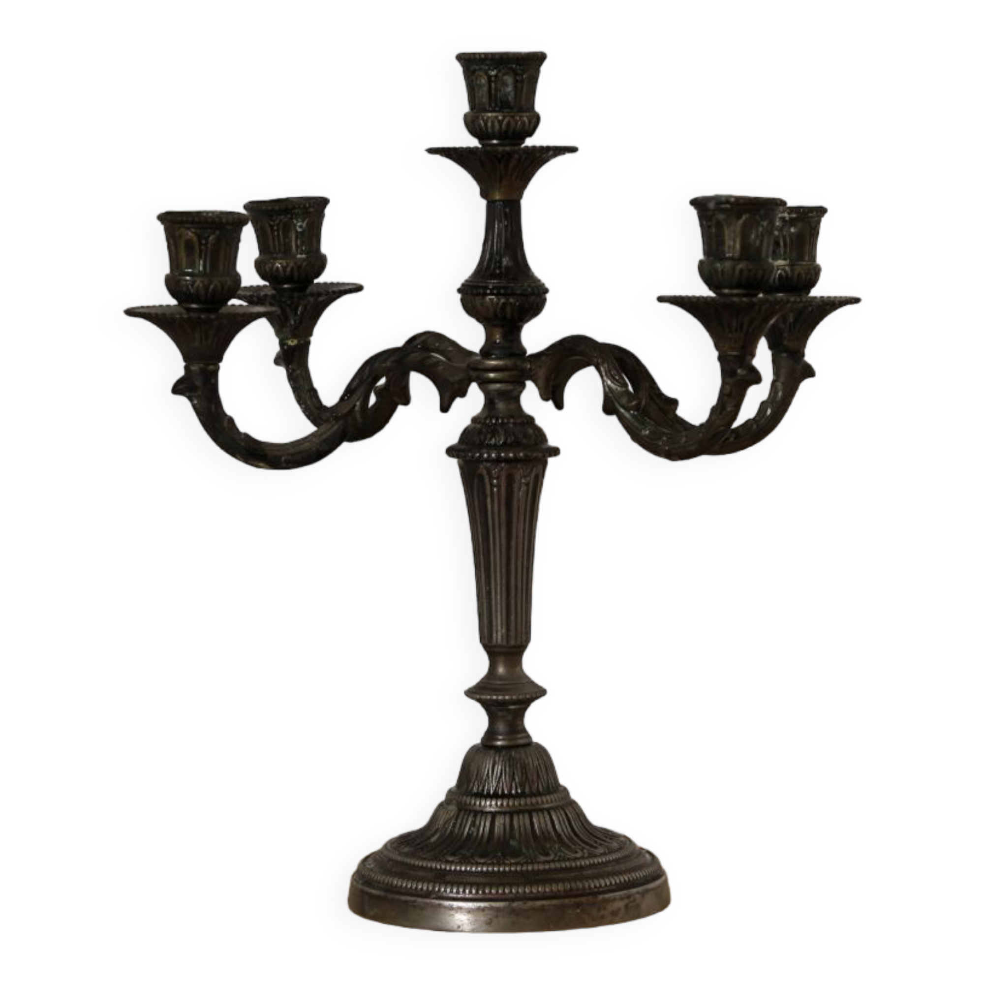 5-burner candlestick in silver bronze