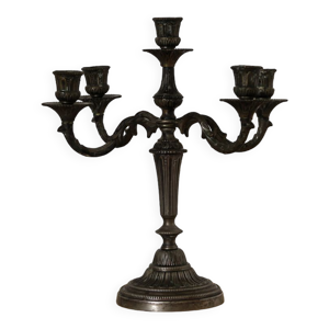 Chandelier 5 feux bronze argenté