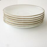 White opaline coffee service 6 cups and 6 under cups - Arcopal