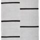 5x7 White Black Striped Turkish Vintage Rug 143x199Cm