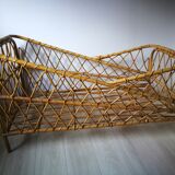 Bed cradle rattan child 60s