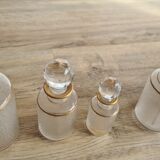Lot 6 precious old glass bottles with Art Deco gilding La Samaritaine / vintage