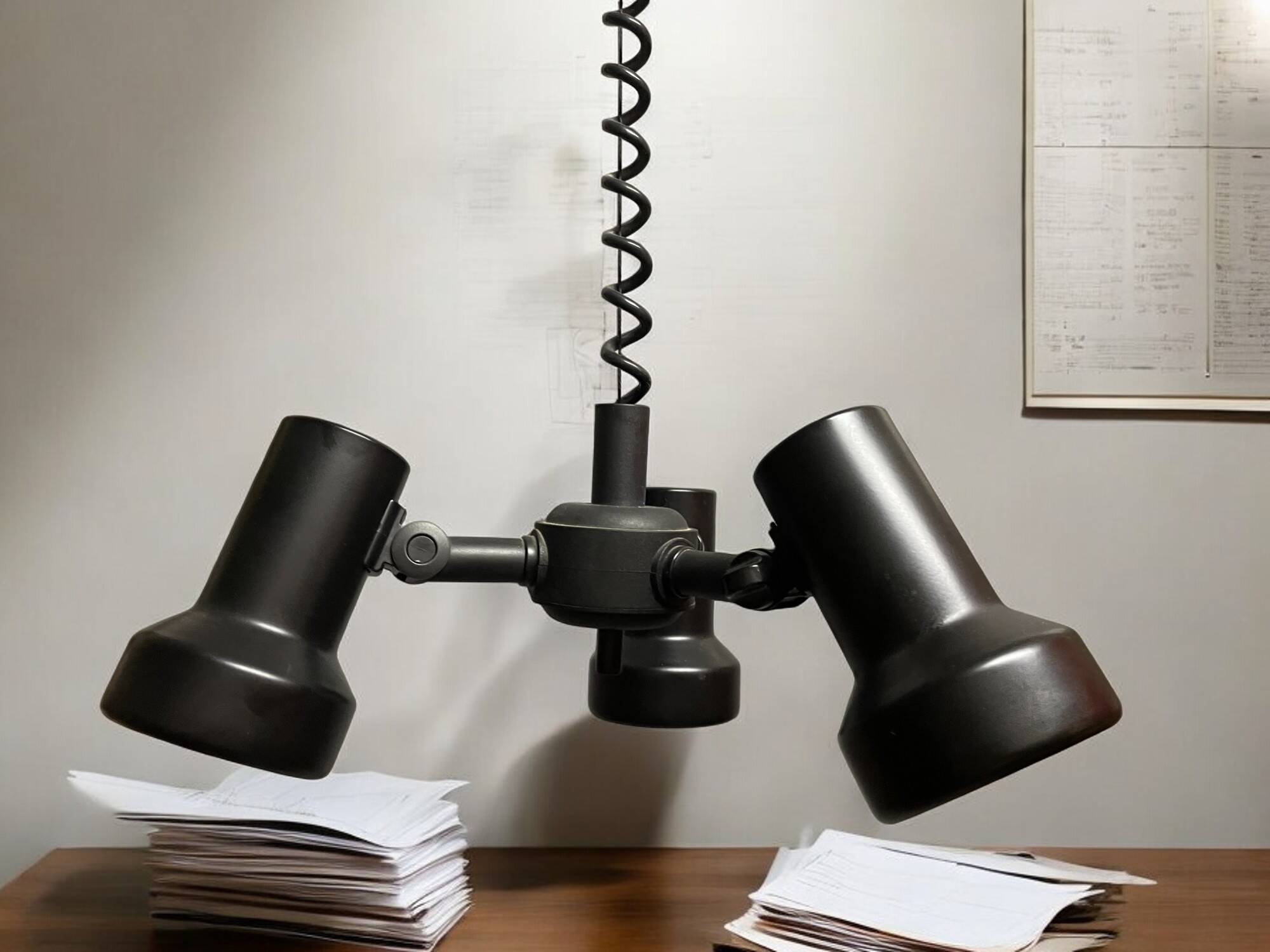 Industrial retractable adjustable 3 spot light  chandelier