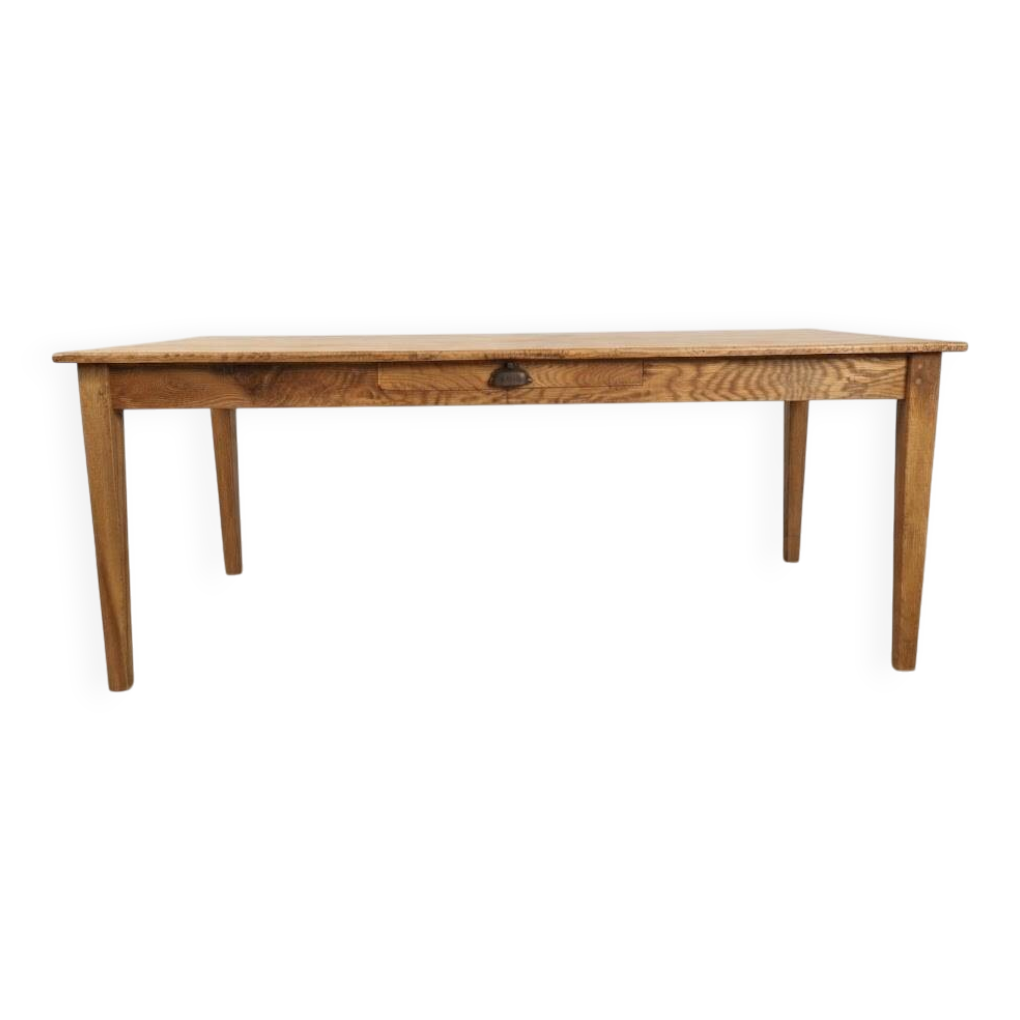 Large authentic farmhouse table made of solid French oak.