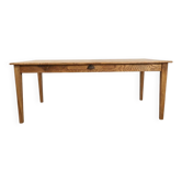 Grande table de ferme authentique en chêne massif français.