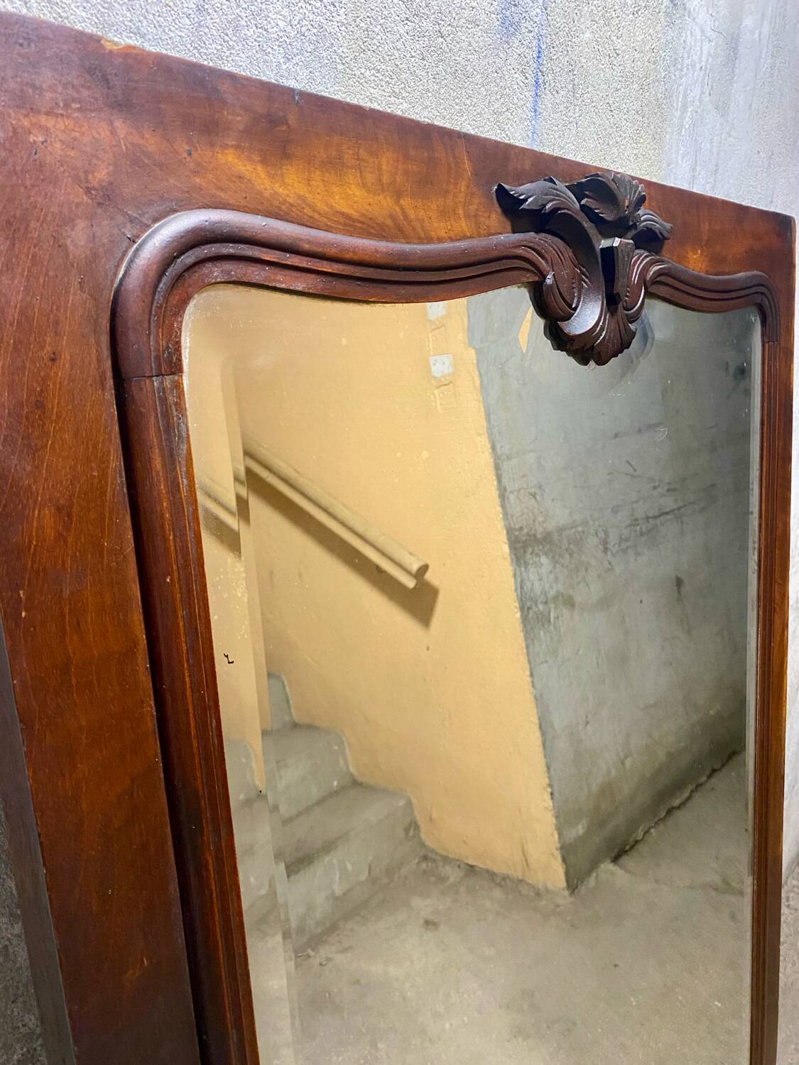 Large antique beveled mirror
