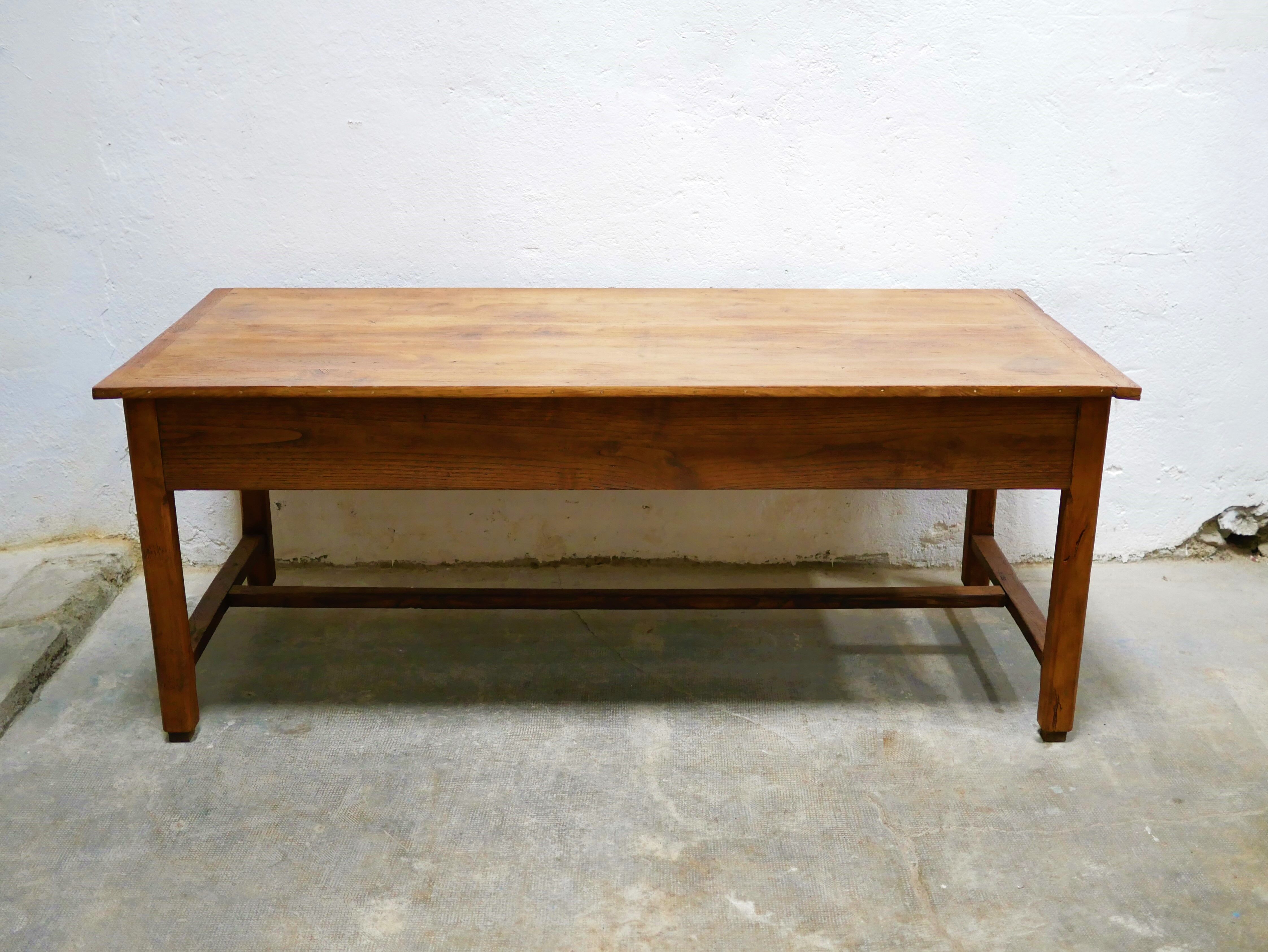 Vintage wooden farmhouse dining table