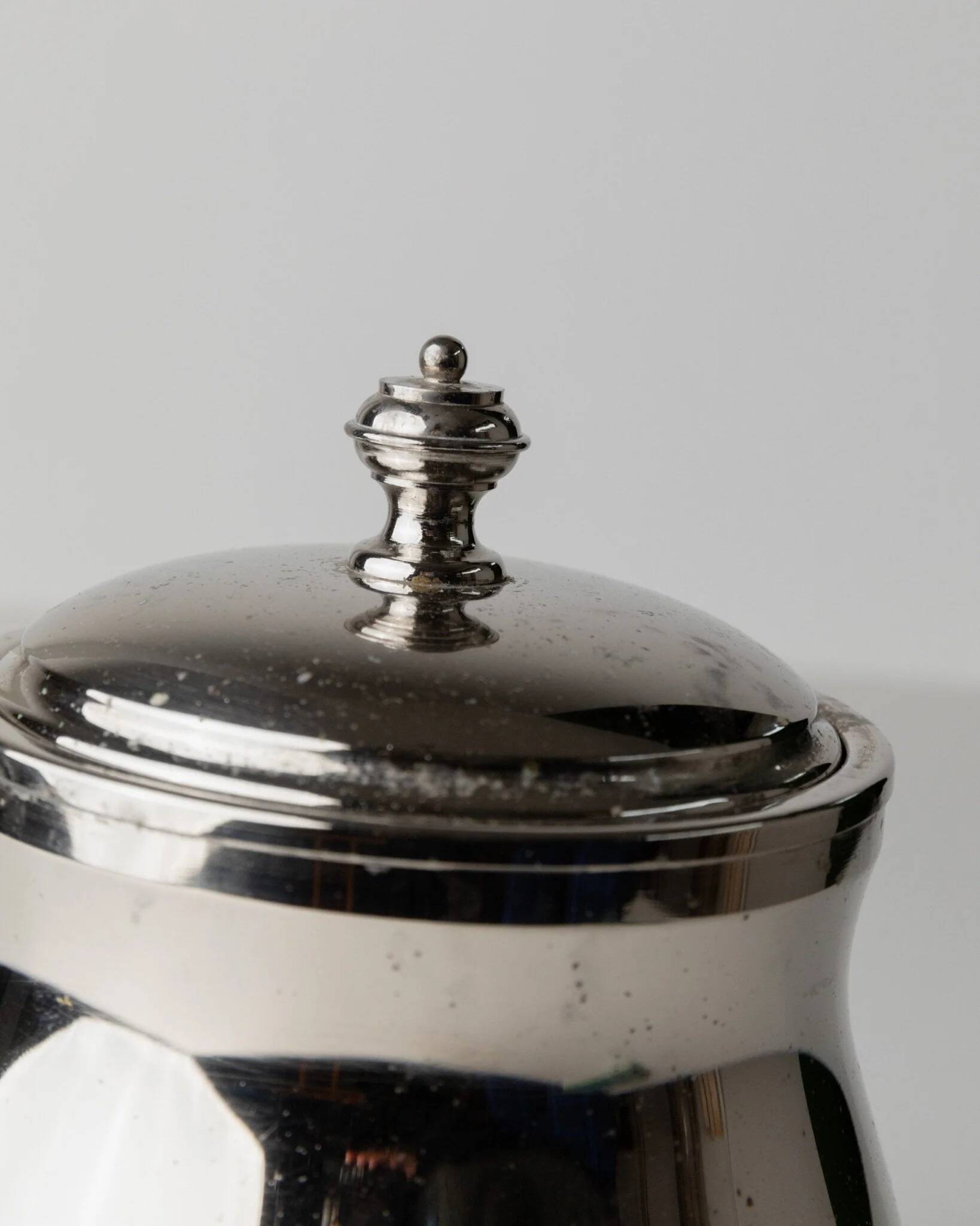 Vintage silver-plated brass ice bucket with glass inlay – mid-century Italian design, 1960s, table centerpiece