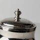 Vintage silver-plated brass ice bucket with glass inlay – mid-century Italian design, 1960s, table centerpiece