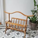 Porte revues en rotin vintage