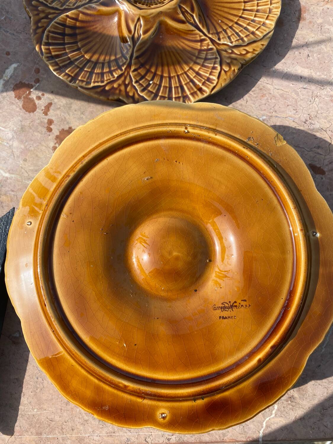 Assiettes à huîtres Sarreguemines