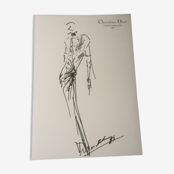 Christian dior: nice fashion illustration and photography press of the 1980s vintage