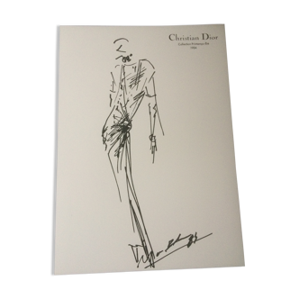 Christian dior: nice fashion illustration and photography press of the 1980s vintage