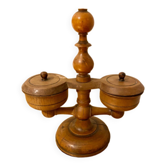 19th century wooden salt shaker