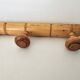 Vintage wooden wall coat rack in bamboo style (4 hooks) 50s 60s