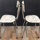 Series of 2 formica chairs marble effect of the 70s