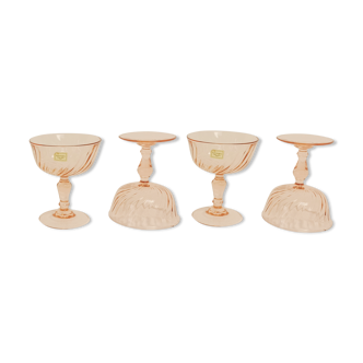 Lot de 4 coupes à champagne en verre rose Rosaline Luminarc