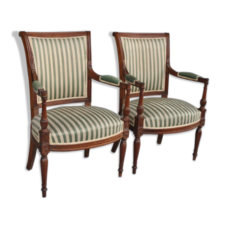 Pair of Louis XVI style chairs late XIXth