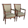 Paire de fauteuils de style Louis XVI fin XIXème