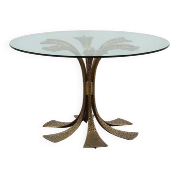 Hammered Bronze Table by Luciano Frigerio for Frigerio di Desio, Italy ca.