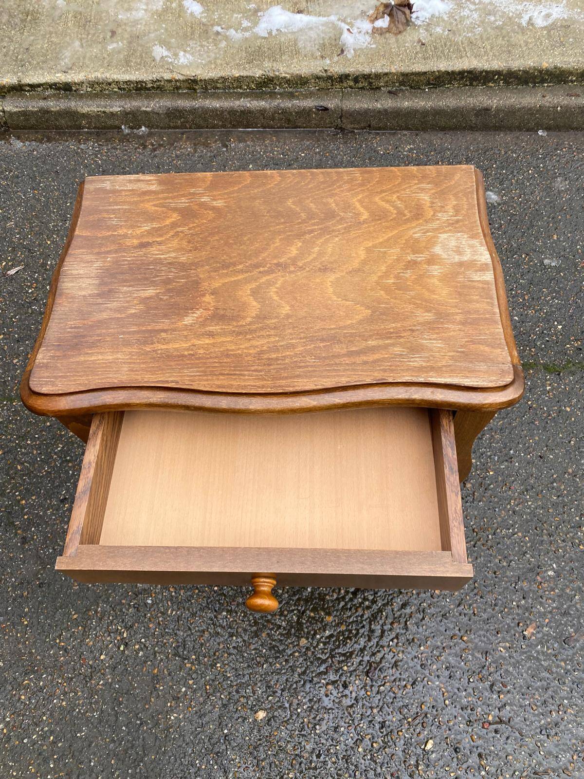 Louis XV bedside table in light wood from the 20th century.
