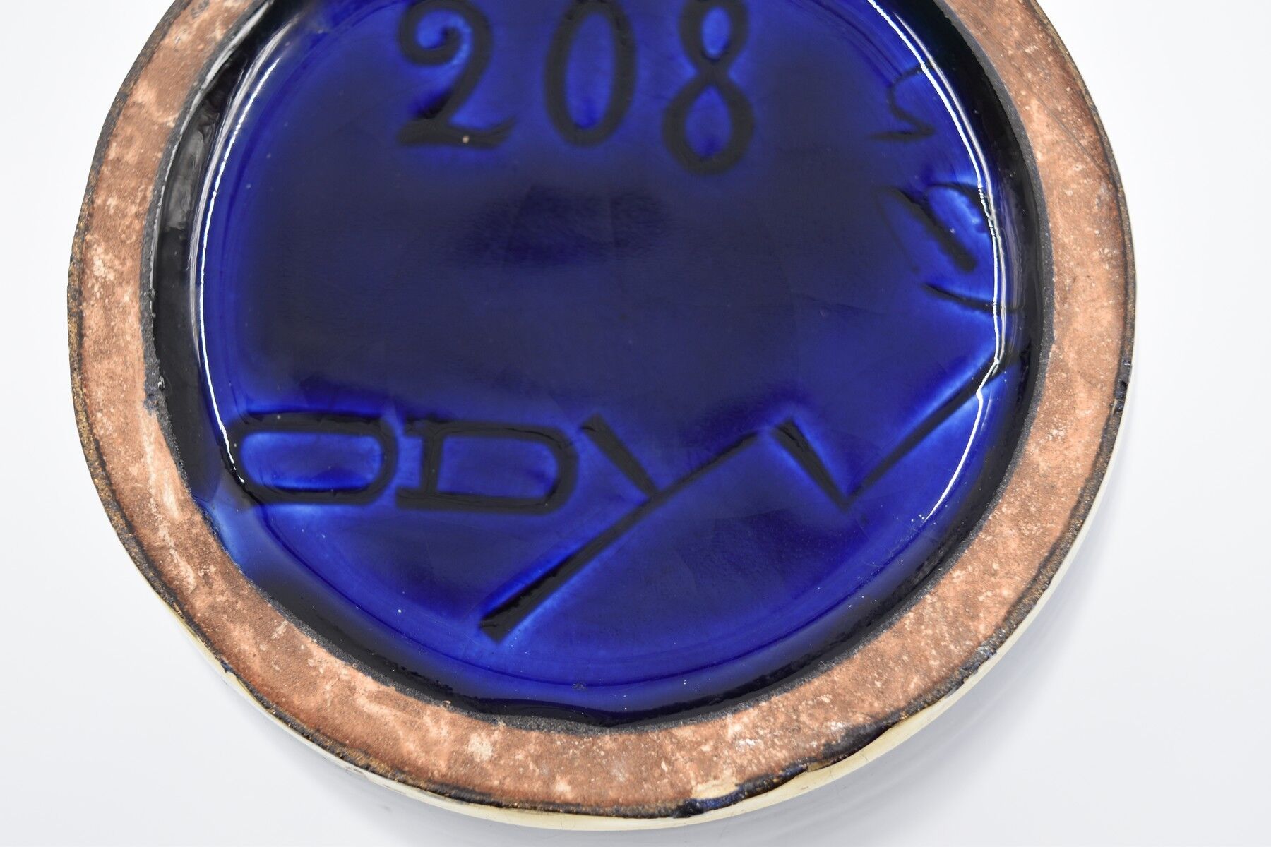 Large ceramic art deco vase by Odyv blue sèvres