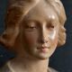 Buste de femme Art nouveau en plâtre polychrome, vers 1900