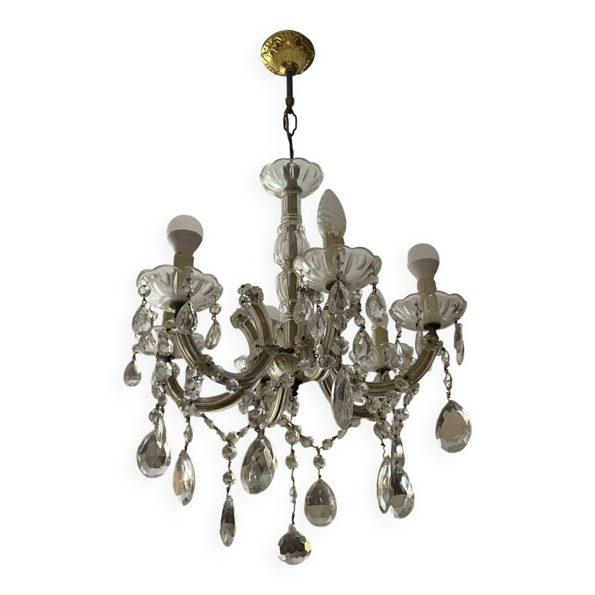 Antique Murano 5-branch tassel chandelier