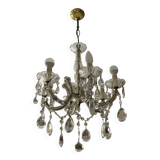 Lustre ancien pampilles  5 branches murano