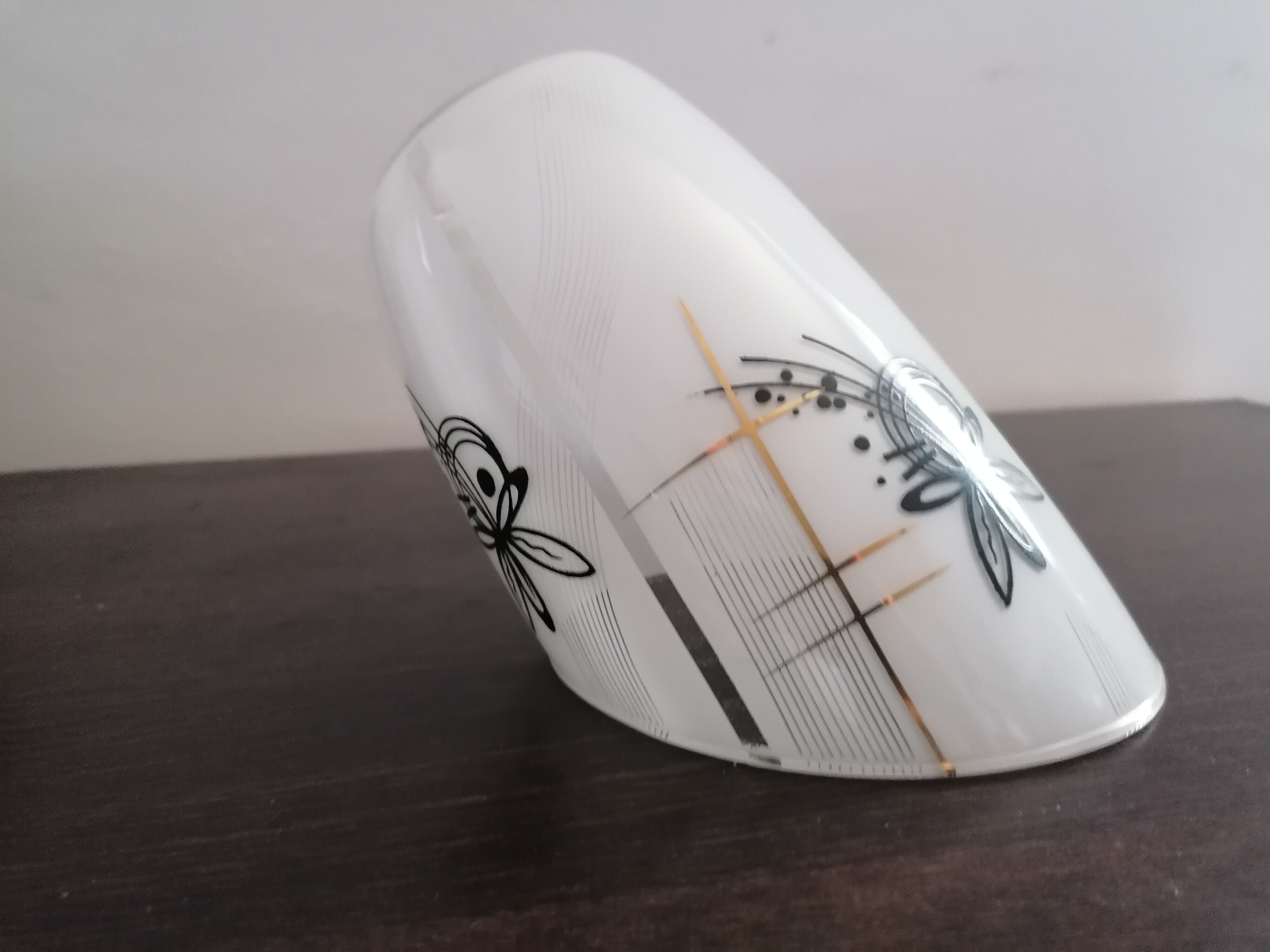 Lot 4 lampshades tulips vintage bevelled glass
