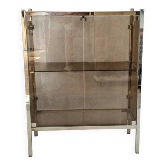 Etagere en verre fumé et inox