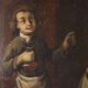 Peinture ancienne « Joueurs de cartes » huile sur toile Italie XVIIIe siècle