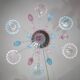"Amsterdam" Large Size Vintage Pink and Blue Tulip Murano Glas Chandelier,