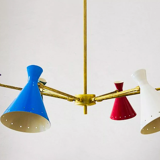 Lustre  6 bras articulable multicolore