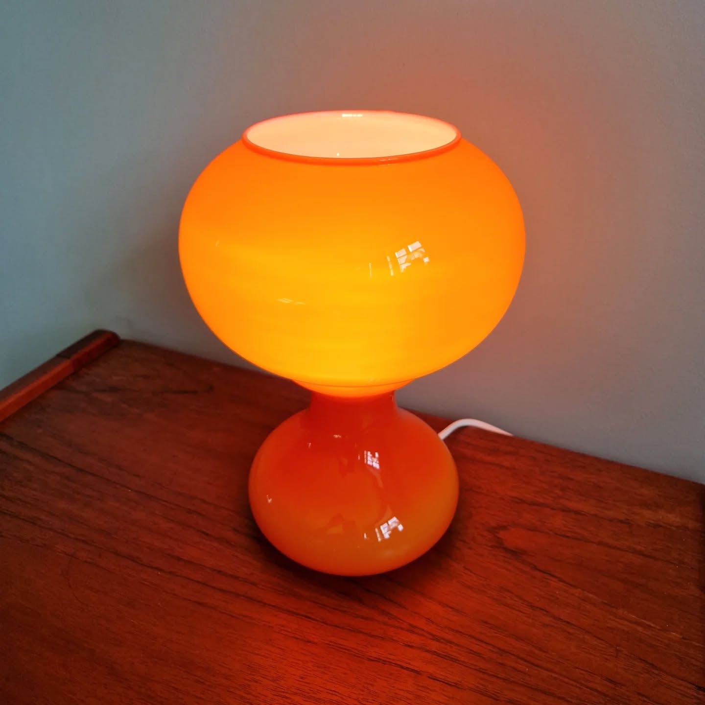 Space Age table lamp in orange glass, Massive, 1960