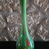 Vase soliflore vintage en verre soufflé multicolore