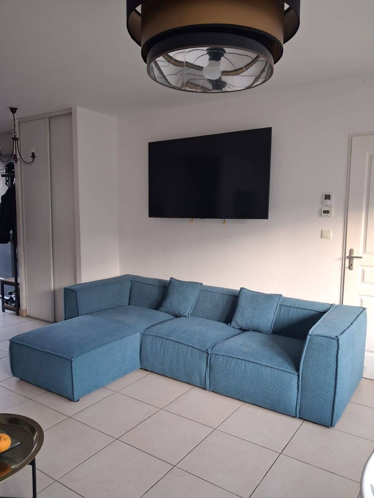 Right angle sofa ROLF Boucle fabric