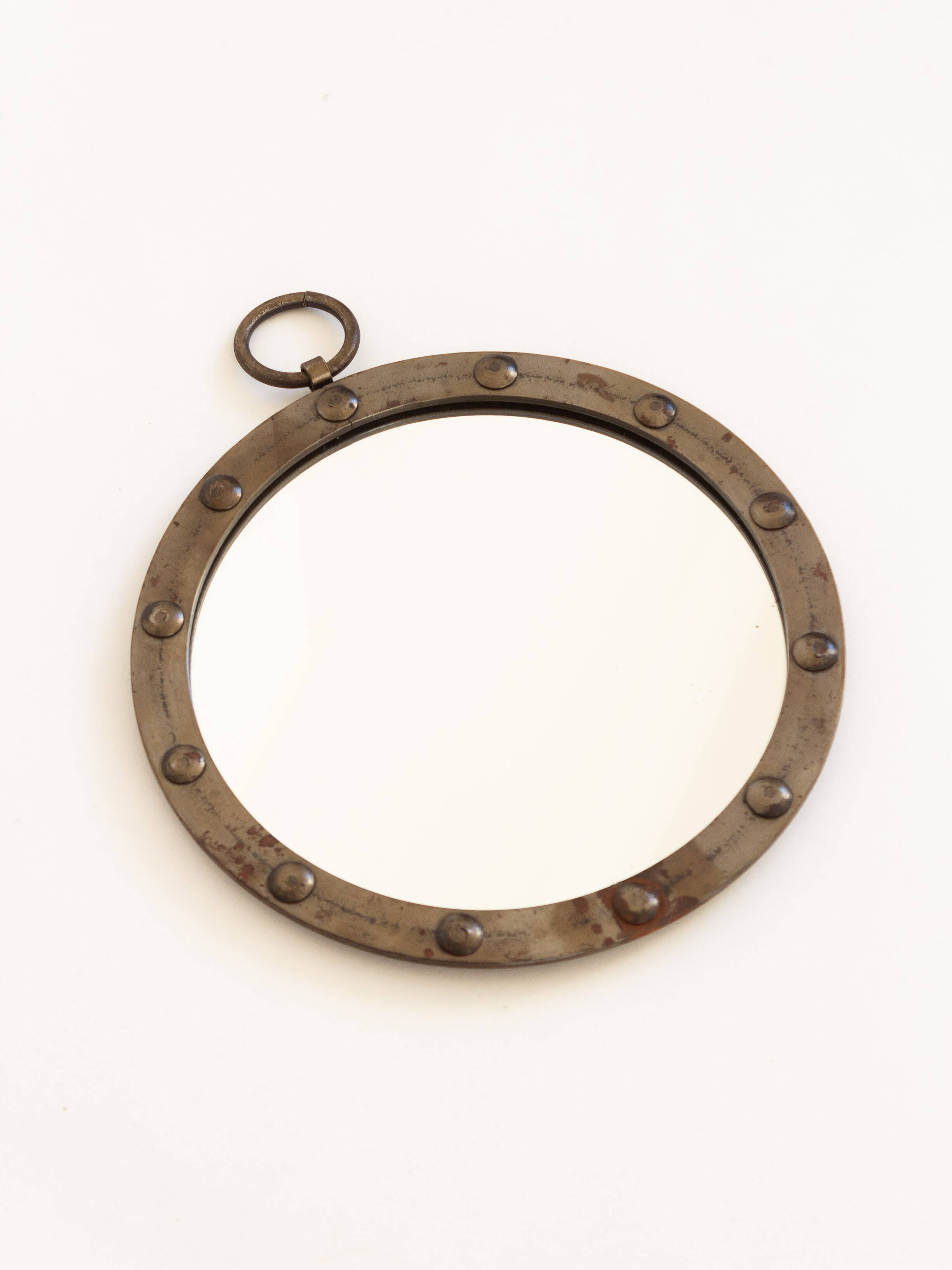 Circular metal porthole mirror, 1950s/60s