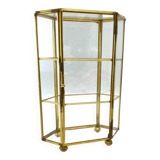 Glass and brass jewelry showcase