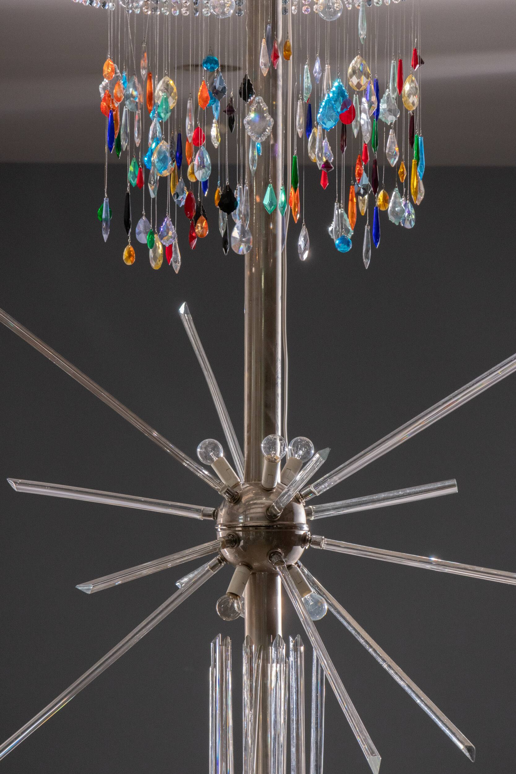 Floor Lamp by René Roubíček, Nový Bor, Glass & Metal, 1960s