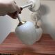 Pair of vintage white opaline wall lights