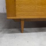 1970 Scandinavian wardrobe with shelves and mirror, 21x126, 2 doors.