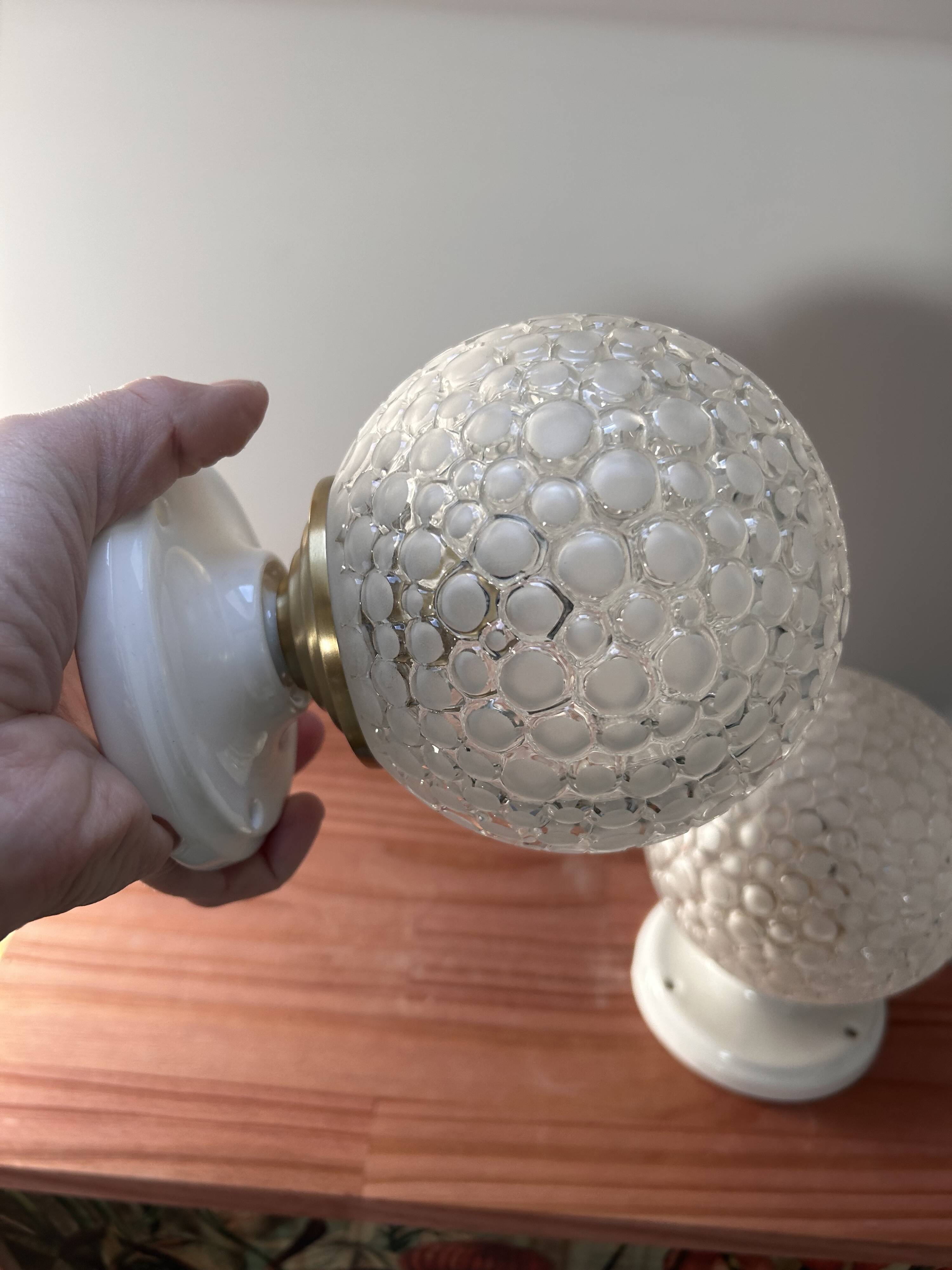Pair of vintage globe wall lights