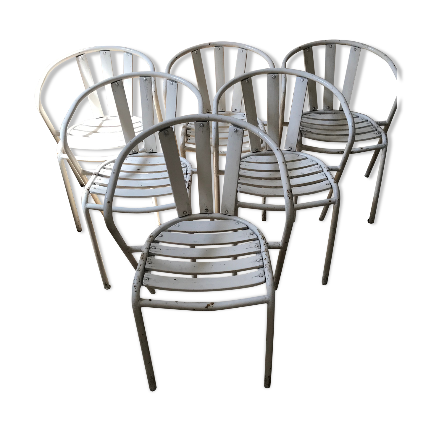 Lot of 5 vintage garden chairs